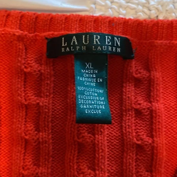 Lauren by Ralph Lauren V-Neck Cable Knit Sweater - Picture 3 of 4